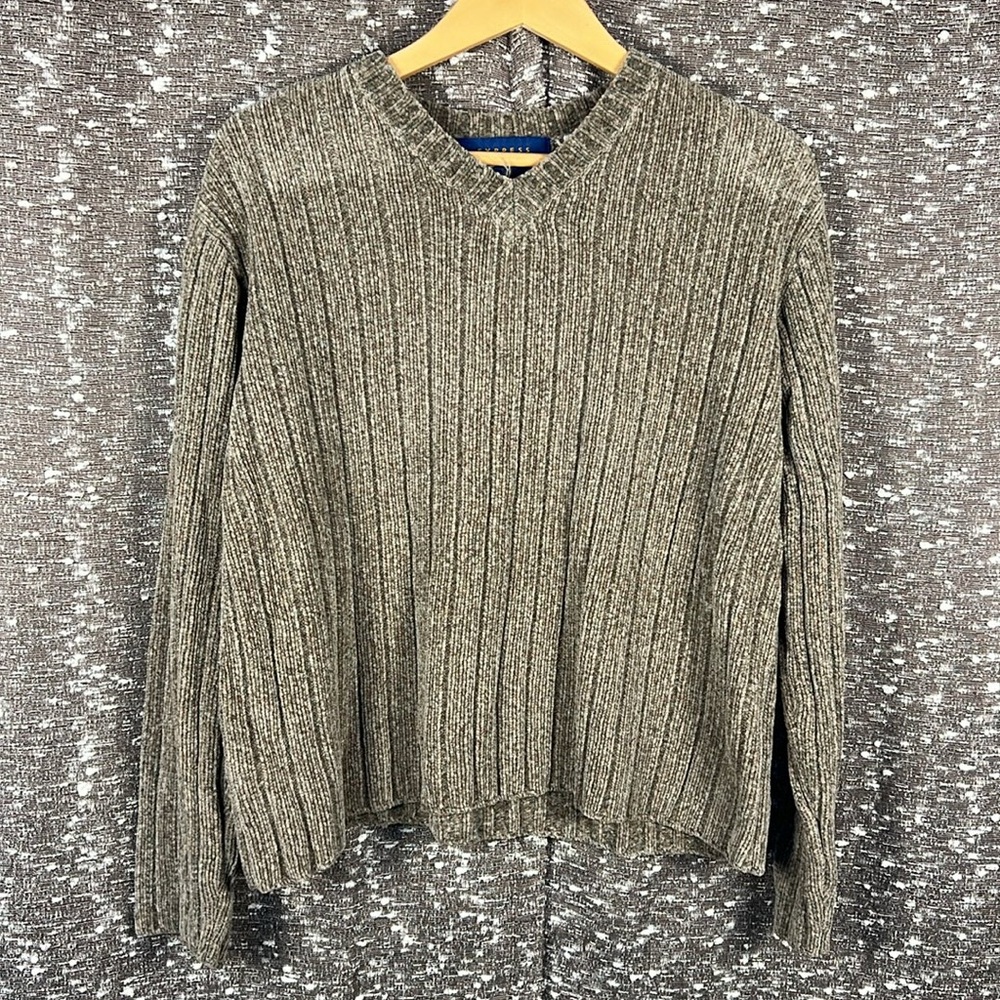 Vintage 90s Y2K Express Bleus V-Neck‎ Long Sleeve Sweater